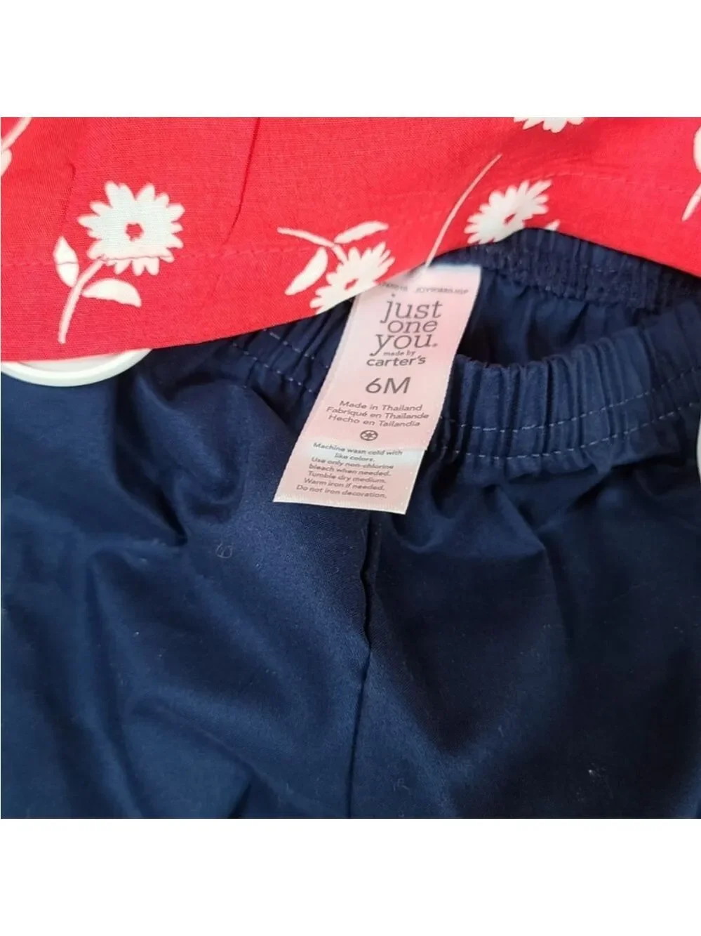 Carter's Girls 6mos Red Blue Shorts Outfit, NWT 2-Piece Set